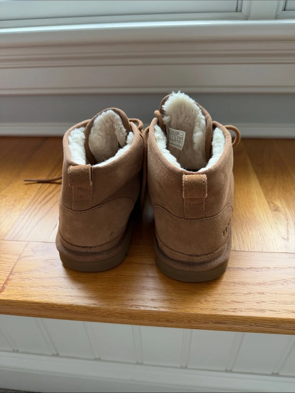 UGG Chestnut Suede Shearling Lace-Up Ankle Boots
